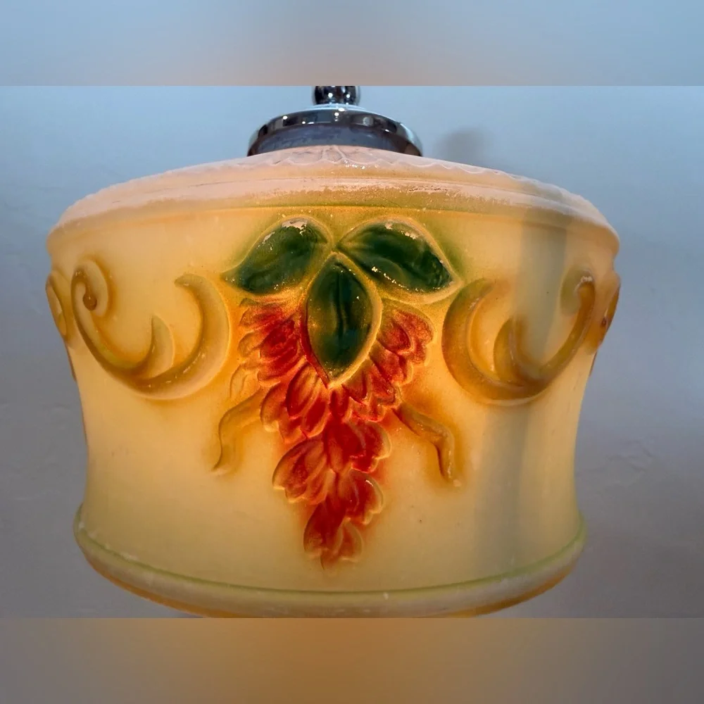 Vintage Metal Base Art Deco Green Painted  Boudoir Table Lamp‎ 3- Way Touch